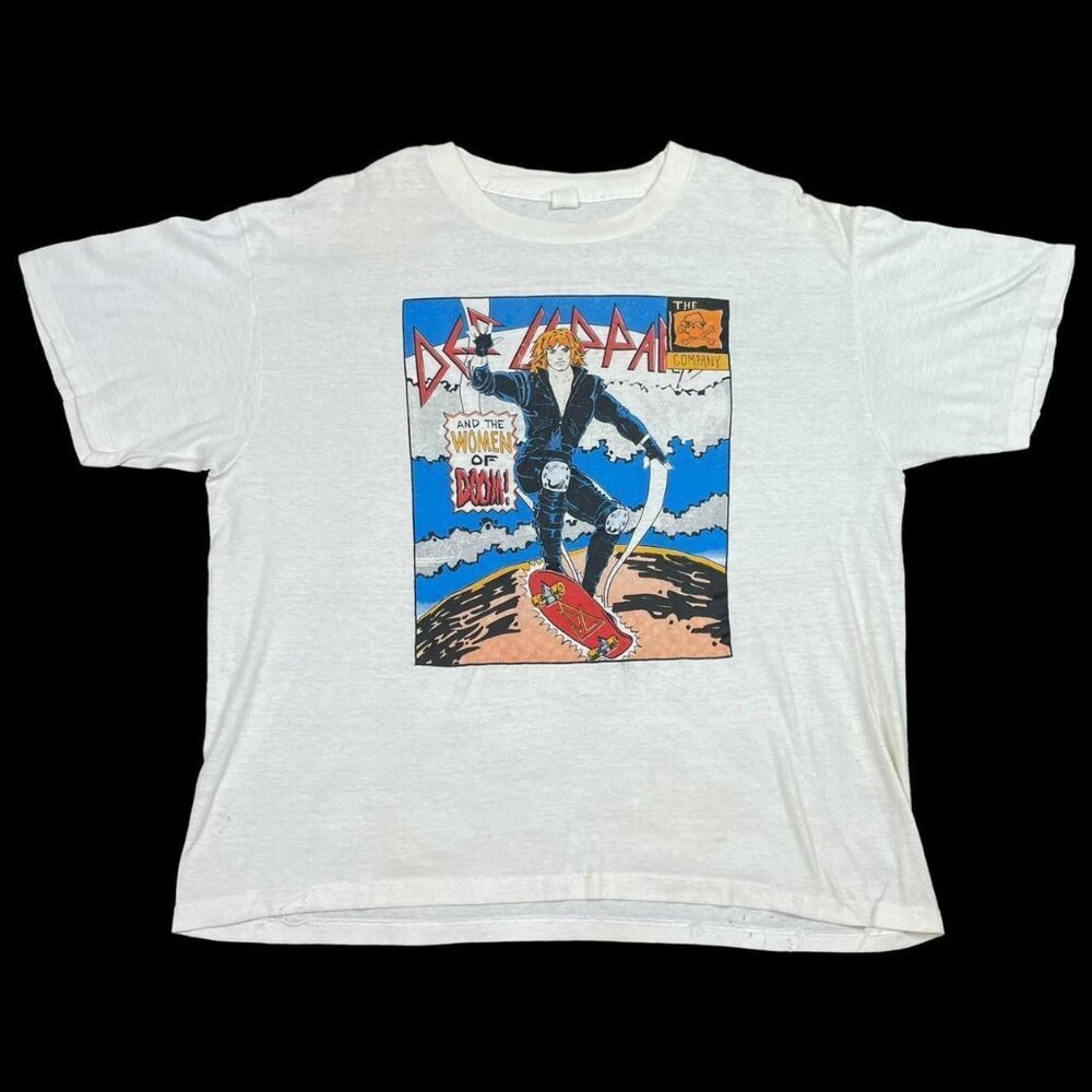 Sportswear Vintage 80s Def Leppard Hysteria Band Tour Shirt‎ Adult XL